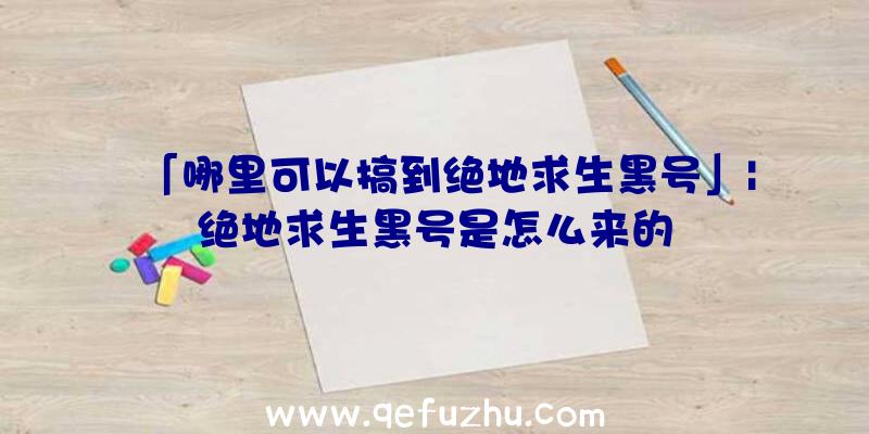 「哪里可以搞到绝地求生黑号」|绝地求生黑号是怎么来的